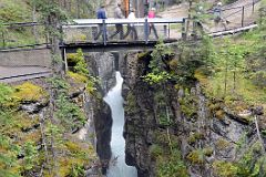 30 Water Gushing Under Bridge Over Maligne Canyon Near Jasper